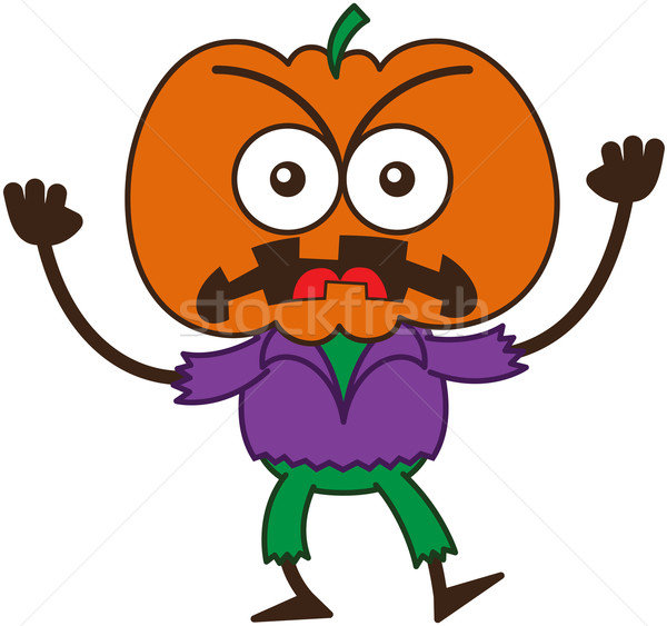 Angry Halloween scarecrow feeling furious and protesting Stock photo © zooco