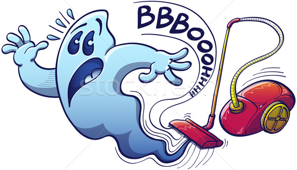 Ghost running away from a dangerous vacuum cleaner Stock photo © zooco