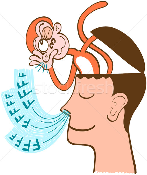 Monkey mind being aware of breathing Stock photo © zooco