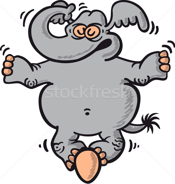 Impressive elephant keeping balance while standing on an egg Stock photo © zooco