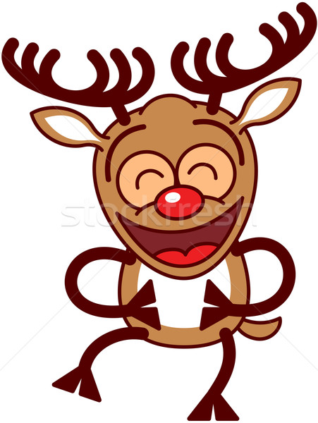 Christmas reindeer laughing animatedly Stock photo © zooco