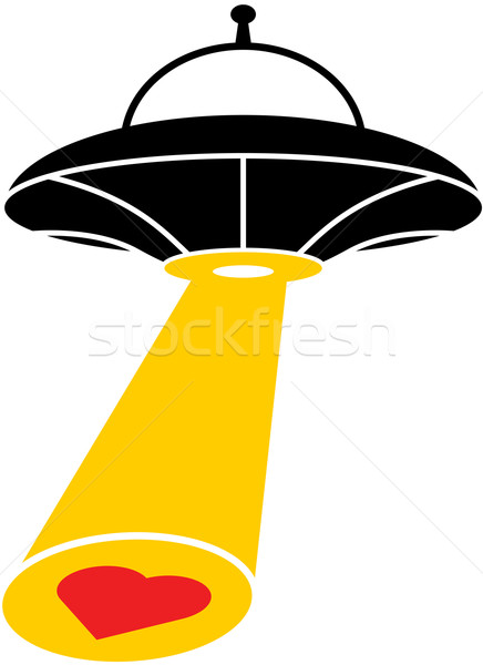 Extraterrestrial flying spacecraft looking for love Stock photo © zooco