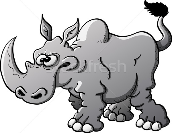 Gray rhino ready to charge Stock photo © zooco