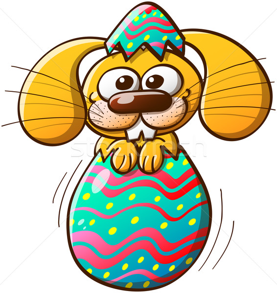 Nice bunny being born from a beautiful Easter egg Stock photo © zooco