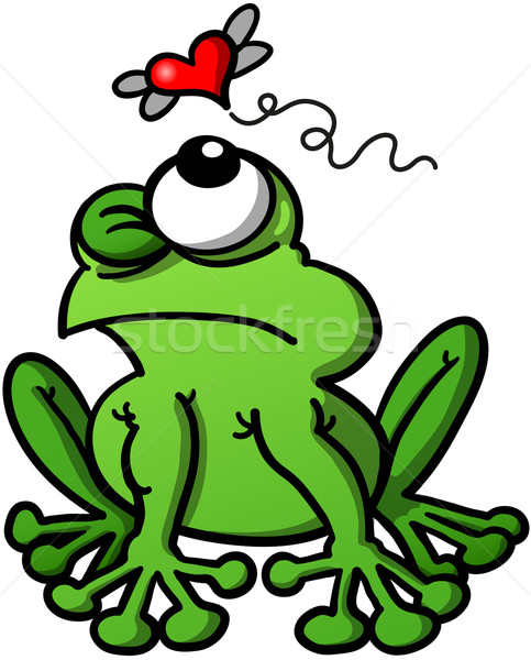 Green frog chasing love Stock photo © zooco