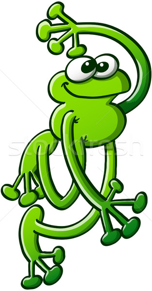 ストックフォト: かわいい · 緑 · カエル · クール · 笑みを浮かべて