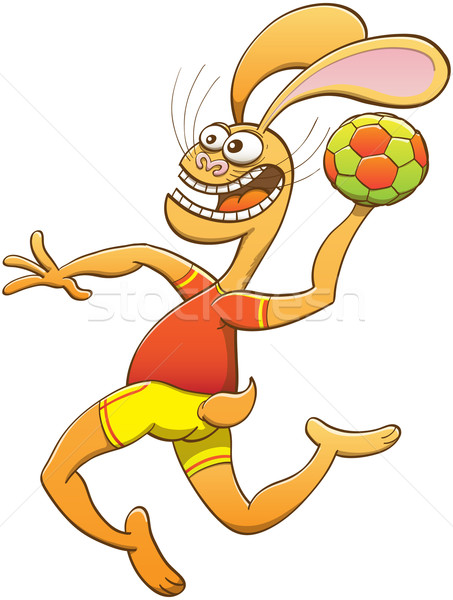 заяц равномерный играет гандбол желтый Сток-фото © zooco