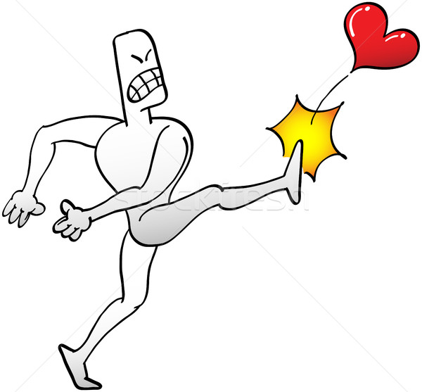 Man kicking a heart Stock photo © zooco