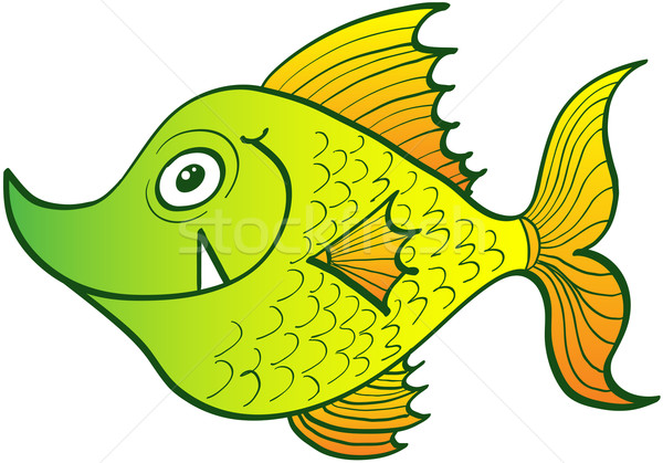 Funny peces fuerte colmillo vista lateral raro Foto stock © zooco