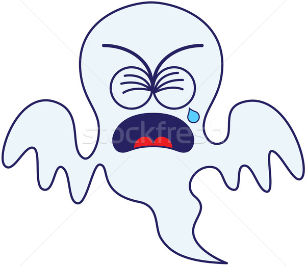 Halloween ghost clenching his eyes and crying Stock photo © zooco