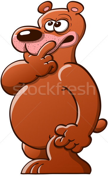 Brown bear in thinking mood Stock photo © zooco