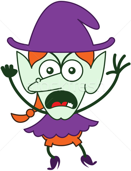 Angry Halloween witch feeling furious and protesting Stock photo © zooco