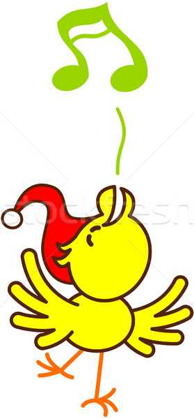 Nice Christmas bird singing animatedly Stock photo © zooco