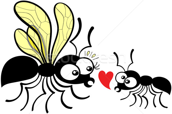 Stock photo: Shy worker ant declaring its love to the queen ant