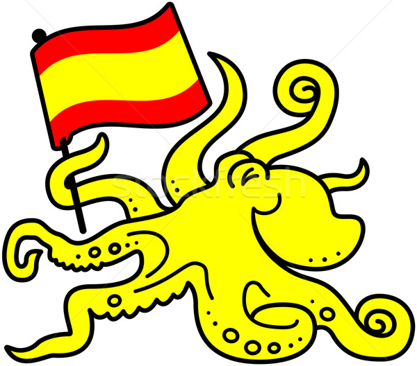 Yellow octopus celebrating soccer victory Stock photo © zooco