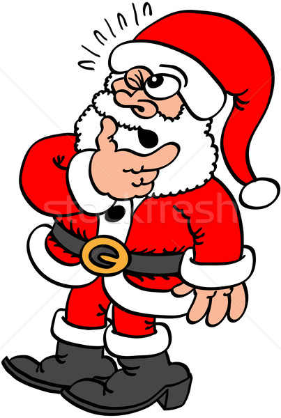 Foto stock: Duvidoso · papai · noel · cara · engraçada · olho · alguém