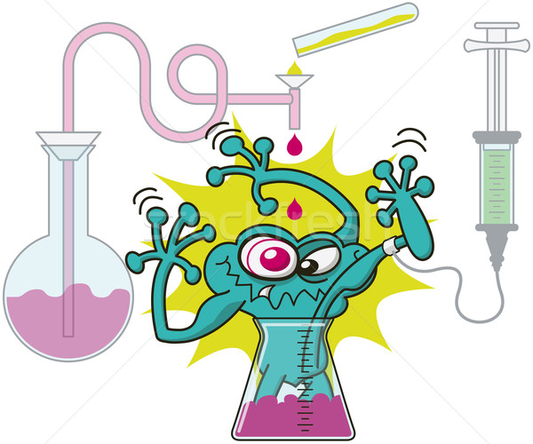 Mutant ropucha eksperyment laboratorium zielone chemicznych Zdjęcia stock © zooco