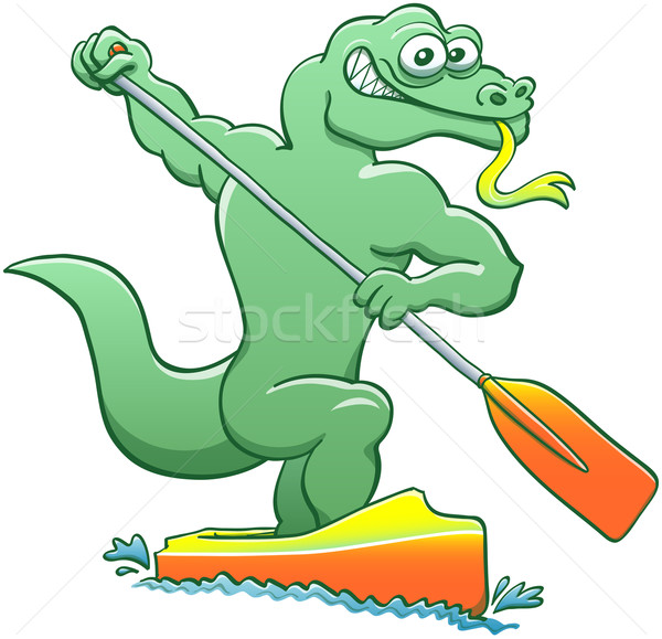 Water monitor competing in a canoe sprint event Stock photo © zooco