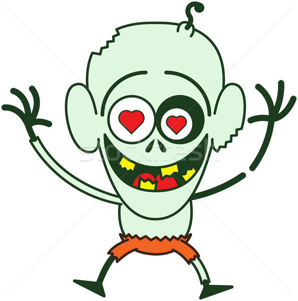Happy Halloween zombie feeling madly in love Stock photo © zooco