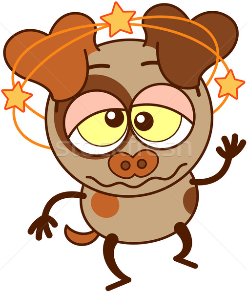 Little brown dog feeling dizzy Stock photo © zooco