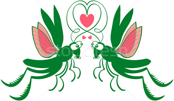 Grasshoppers deeply falling in love Stock photo © zooco