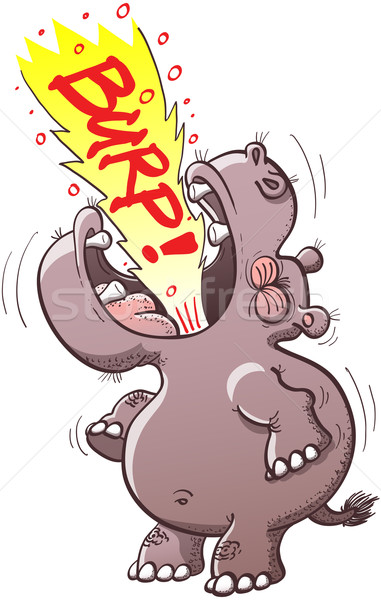 Chubby hippopotamus burping Stock photo © zooco