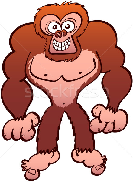 Emberszabású majom mosolyog óriási szörny szemek barna Stock fotó © zooco