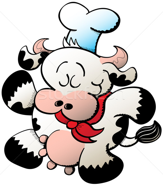Nice cow cook walking in a determined way Stock photo © zooco