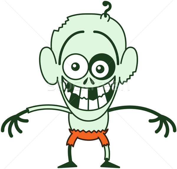 Niegrzeczny halloween zombie uczucie zakłopotany funny Zdjęcia stock © zooco