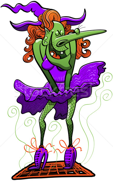 Halloween szexi boszorkány csúnya szórakozás pózol Stock fotó © zooco