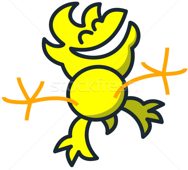 Cool chicken floating face up while laughing Stock photo © zooco