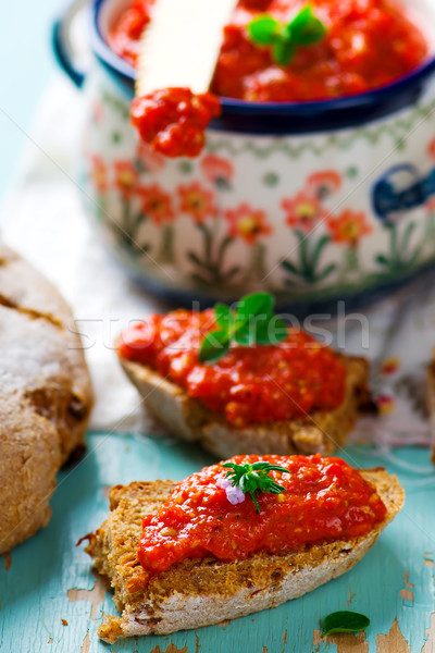 paste from baked sweet pepper  Stock photo © zoryanchik