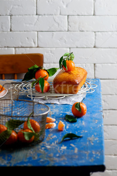 Tangerine glaze cake.selective focus Stock photo © zoryanchik
