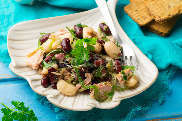 Stock photo: Tuna, Seaweed, and Mixed Legume Salad