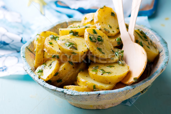 Sıcak patates salatası seçici odak gıda akşam yemeği salata Stok fotoğraf © zoryanchik