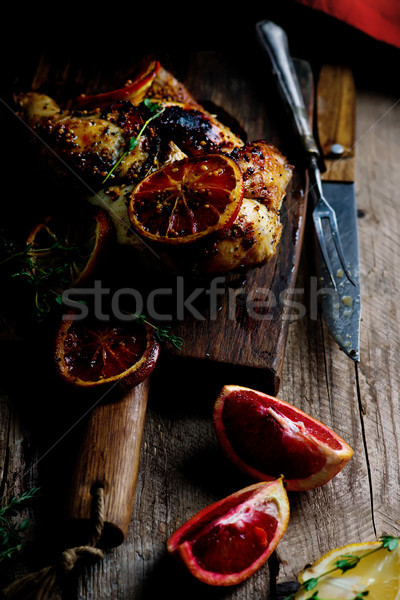 Citron orange sanguine poulet rôti cuisine dîner Cook [[stock_photo]] © zoryanchik