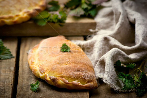 calzone with ricotta  and  nettle Stock photo © zoryanchik