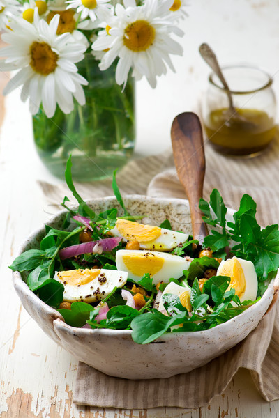 Crispy Chickpea and Arugula Salad. Stock photo © zoryanchik