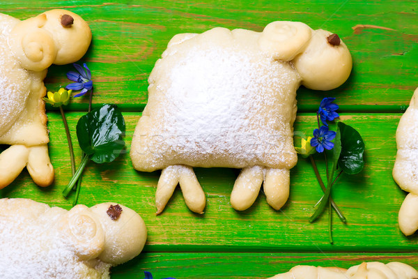 Easter sheeps buns..traditional easter pastries.  Stock photo © zoryanchik