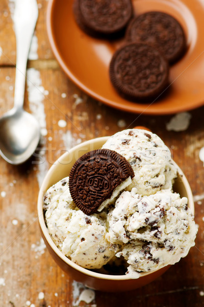 homemade oreo  ice cream Stock photo © zoryanchik