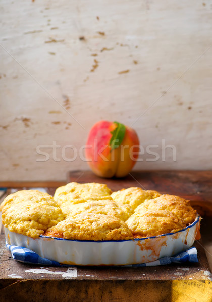 Peach cornmeal cobbler . style vintage Stock photo © zoryanchik