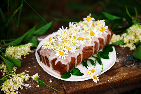 Vegan méz citrom torta háttér Stock fotó © zoryanchik