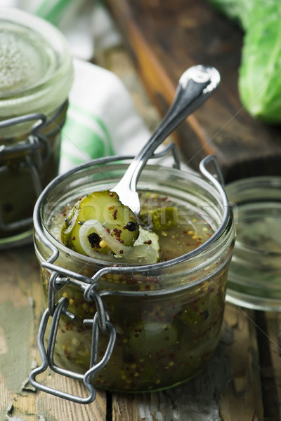 pickles in glass jar. style rustic  Stock photo © zoryanchik