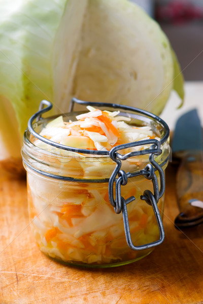 pickled cabbage in the glass jar.  Stock photo © zoryanchik