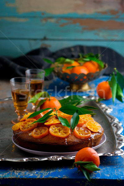 Madeira torta fókusz étel édes angol Stock fotó © zoryanchik