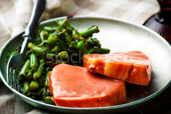 Ham with a Port Wine Sauce. Stock photo © zoryanchik