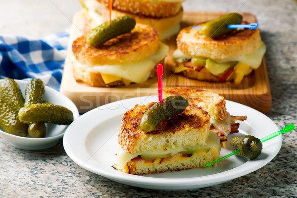 dill pickle bacon grilled cheese Stock photo © zoryanchik