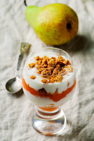 pumpkin granola yogurt parfait Stock photo © zoryanchik