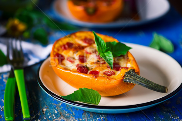 Stock foto: Gebacken · Spaghetti · Squash · rustikal