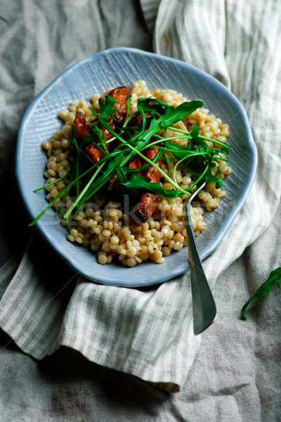 roast carrot and fregola salad..selective focus Stock photo © zoryanchik